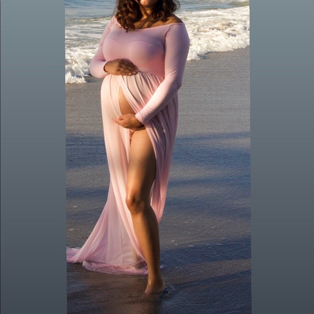 Pink maternity gown